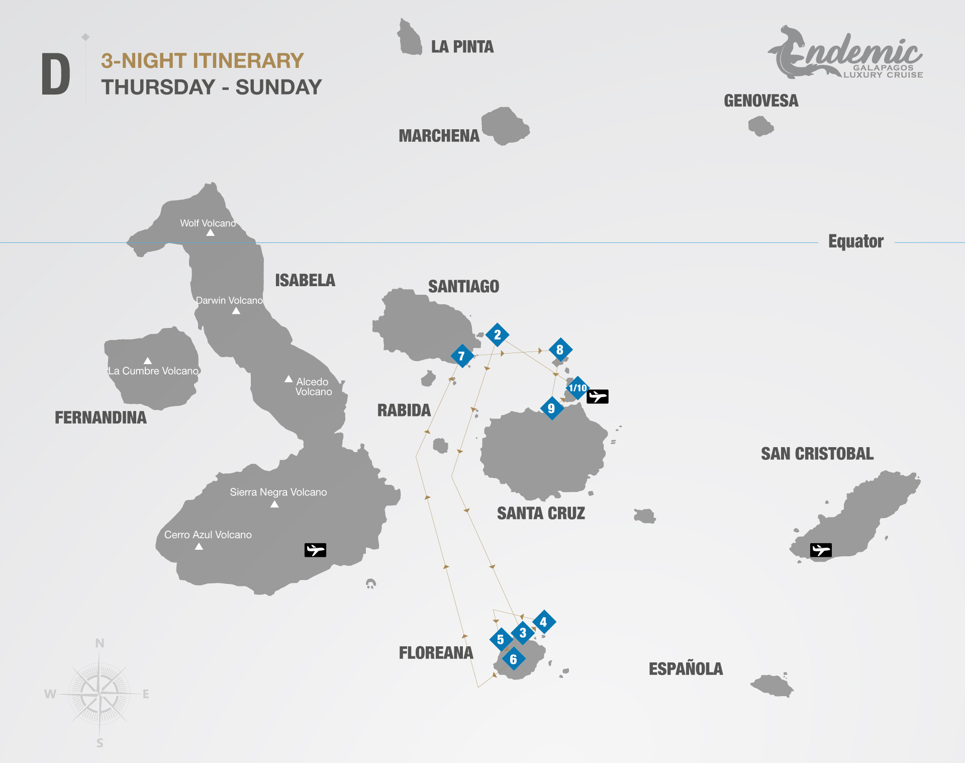 The Galapagos Endemic Cruise Itinerary